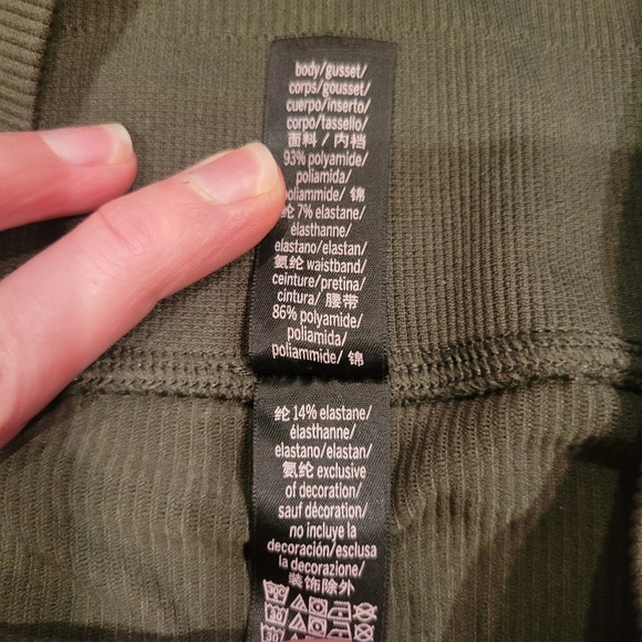 Victoria's Secret Ribbed High Rise Sport Tight Leggings Army Green Size M - Picture 4 of 7